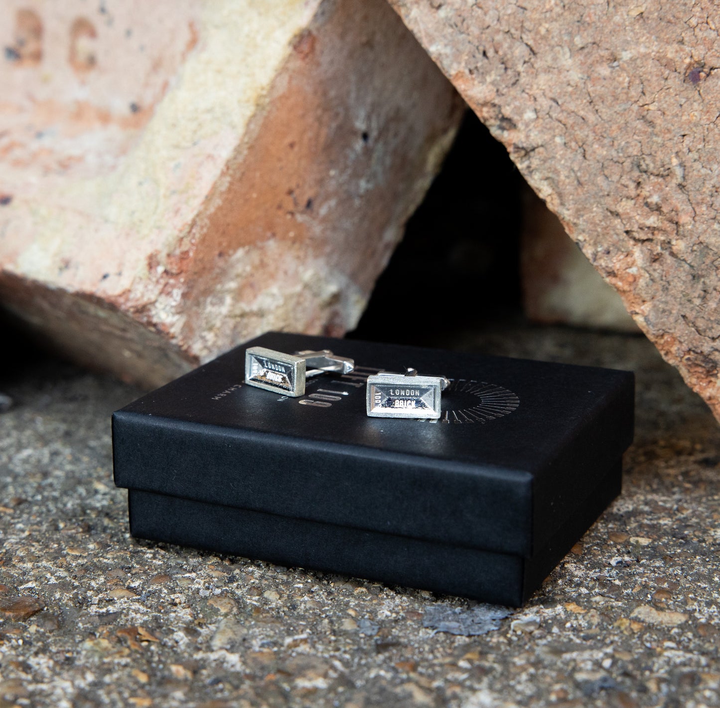 Silver London Brick Cufflinks