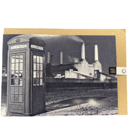 B&W Phone Box Greetings Card