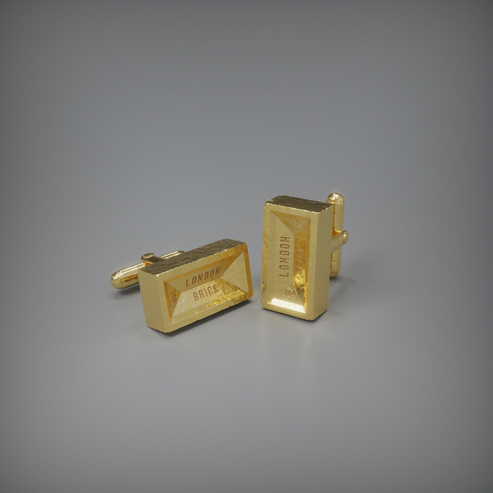 Gold London Brick Cufflinks