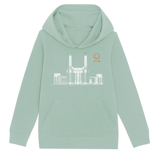 Architectural Drawing - Aloe Green Kids Hoodie